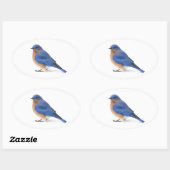 Blauwvogel Ovale Sticker (Vel)