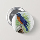 Blauwvogel Ronde Button 5,7 Cm (Voorkant /achterkant)