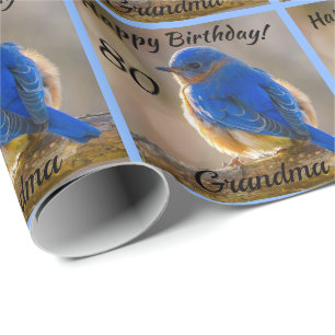 Blauwvogel van geluk Birthday Persoonlijke naam Cadeaupapier