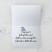 Blauwvogel van geluk Bloempoëzie Blauw worden goed Kaart (Binnen)