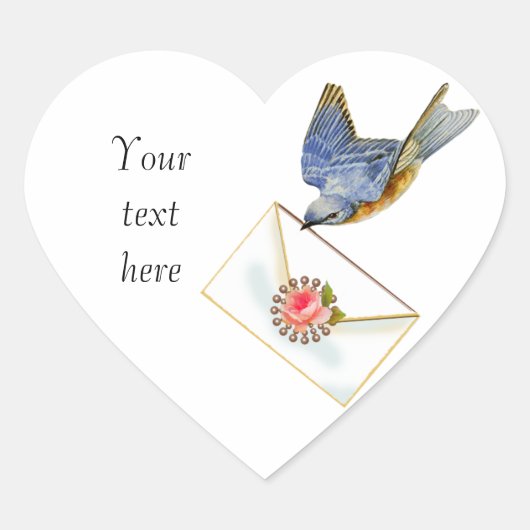 Blauwvogel van geluk hart sticker (Voorkant)