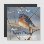 Blauwvogel van geluk Inspirerend magneet (Voorkant / Achterkant)