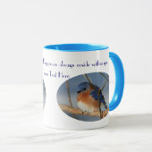 Blauwvogel van geluk Inspirerend Mok (Voorkant rechts)