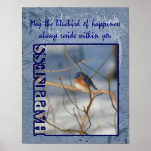 Blauwvogel van geluk Inspirerend Poster