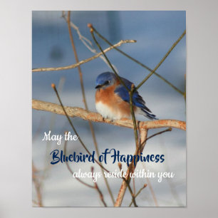 Blauwvogel van geluk Inspirerend Poster