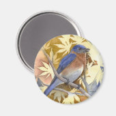 Blauwvogel van geluk Magnet Magneet (Voorkant / Achterkant)