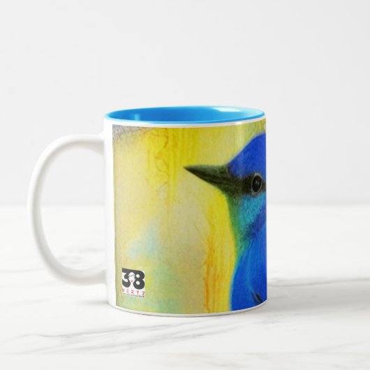 Blauwvogel van geluk Mok (Links)