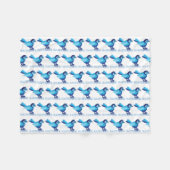 Blauwvogel van geluk patroon fleece deken (Voorkant (Horizontaal))