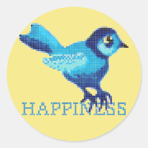 Blauwvogel van geluk ronde sticker