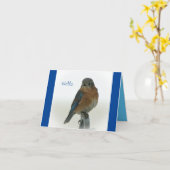 Blauwvogel van Gelukskaart Kaart (Gele Bloem)