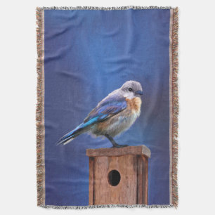 Blauwvogel (Vrouw) Schilderen - Oorspronkelijke vo Deken
