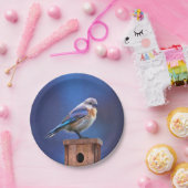 Blauwvogel (Vrouw) Schilderen - Oorspronkelijke vo Papieren Bordje (Feest)