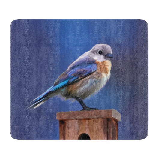 Blauwvogel (Vrouw) Schilderen - Oorspronkelijke vo Snijplank (Voorkant)