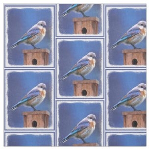 Blauwvogel (Vrouw) Schilderen - Oorspronkelijke vo Stof