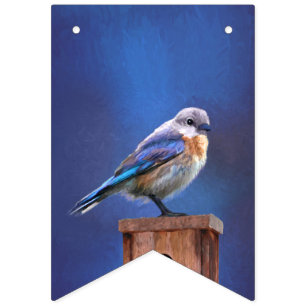 Blauwvogel (Vrouw) Schilderen - Oorspronkelijke vo Vlaggetjes