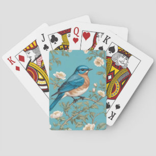 Blauwvogel William Morris geïnspireerd Turquois Pokerkaarten
