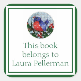 Blauwvogelboekje Vierkante Sticker