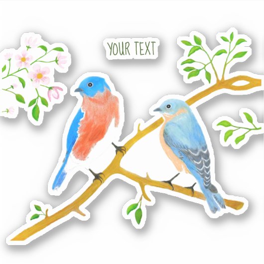 Blauwvogels Aangepaste vinylSticker Sticker (Voorkant)