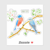 Blauwvogels Aangepaste vinylSticker Sticker (Vel)