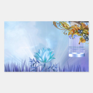 Blauwvogels Blauwe Vijver Vogels Rechthoekige Sticker