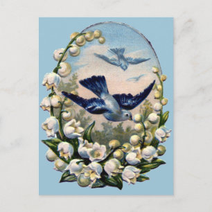 Blauwvogels Bloemen Lelie van de Vallei Vogels Briefkaart
