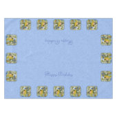 Blauwvogels en Hexagon Birdhouse Blue Tafelkleed (Voorkant (Horizontaal))