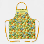 Blauwvogels en Lemons Cheerful Yellow Custom Schort (Voorkant)