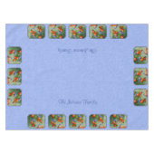 Blauwvogels en perziken Blauw Tafelkleed (Voorkant (Horizontaal))