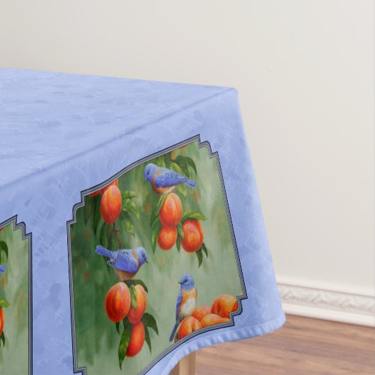 Blauwvogels en perziken Blauw Tafelkleed (Voorbeeld)