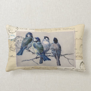 Blauwvogels Franse Briefkaarten Pillow Kussen