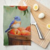 Blauwvogels in een boomgaard theedoek (Quarter Fold)