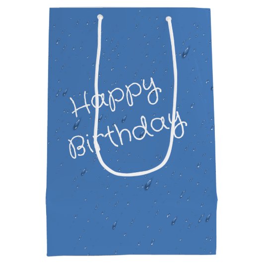 Blauwvogels onder een paraplu verjaardag medium cadeauzakje (Achterkant)