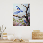 "Blauwvogels" UV Canvas Printes Poster (Keuken)