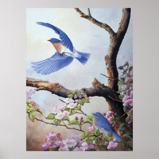 "Blauwvogels" UV Canvas Printes Poster (Voorkant)
