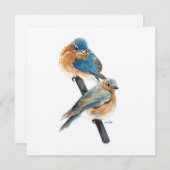 Blauwvogels Waterverf kunst (Voorkant / Achterkant)