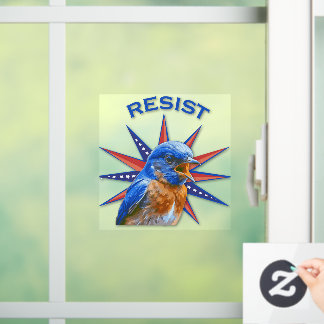 Blauwvogels weerstaan vensterklemming raamsticker