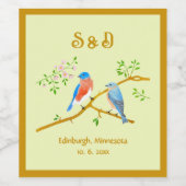 Blauwvogels Wijn Etiket (Enkel label)