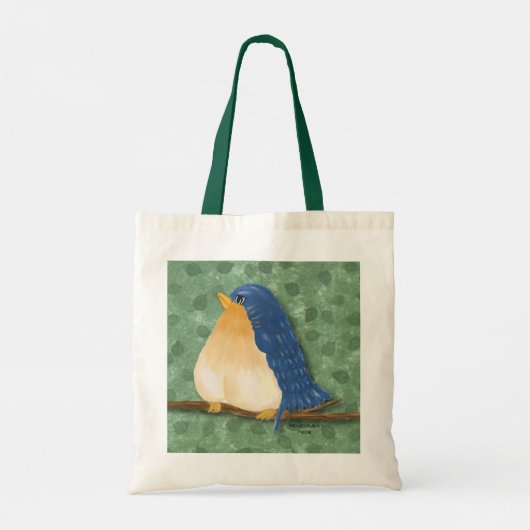 Blauwvogelschilderende Canvas tas (Achterkant)