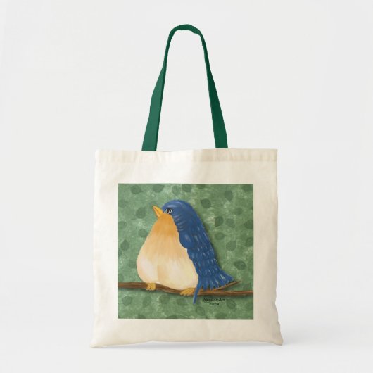 Blauwvogelschilderende Canvas tas (Voorkant)