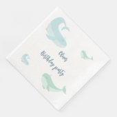 Blauwwalvis Groene pasta Oceaan Vissendag Servet (Hoek)