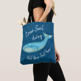 Blauwwalvis Nautical Zee Beach Sail Away | Aangepa Draagtas