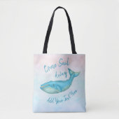 Blauwwalvis Nautical Zee Beach Sail Away | Aangepa Draagtas (Voorkant)