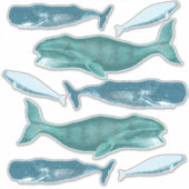  blauwwalvissen Steampunk Sticker (Voorkant)