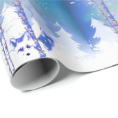 Blauwwintersneeuwbos Fox Animal Cadeaupapier (Rol Hoek)