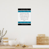 Blauwwitte bloedflora poster (Keuken)