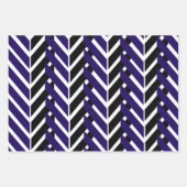 Blauwwitte Chevron Modern Zigzag Pattern Inpakpapier Vel (Voorkant 2)