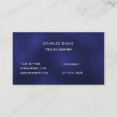 Blauwwitte initialen minimalistisch visitekaartje (Achterkant)