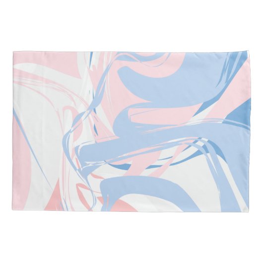 Blauwwitte roze marmer kussensloop (Achterkant)