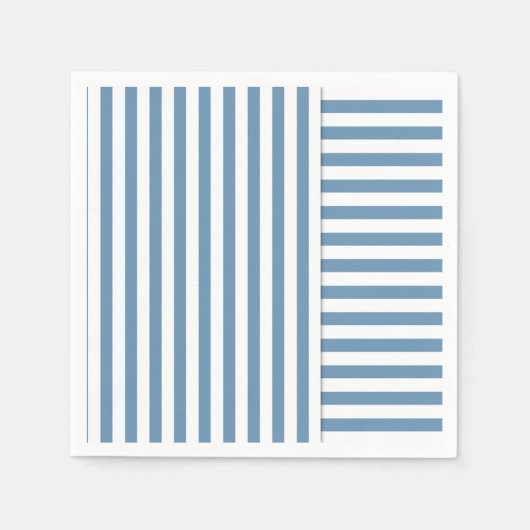 blauwwitte streep patroon servet (Voorkant)