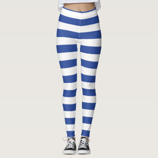 blauwwitte strepen patroonstrips leggings